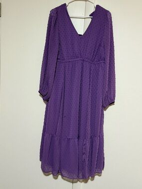 Torrid Purple Textured V-Neck Dress
